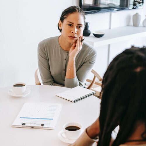 Woman getting guidance and support